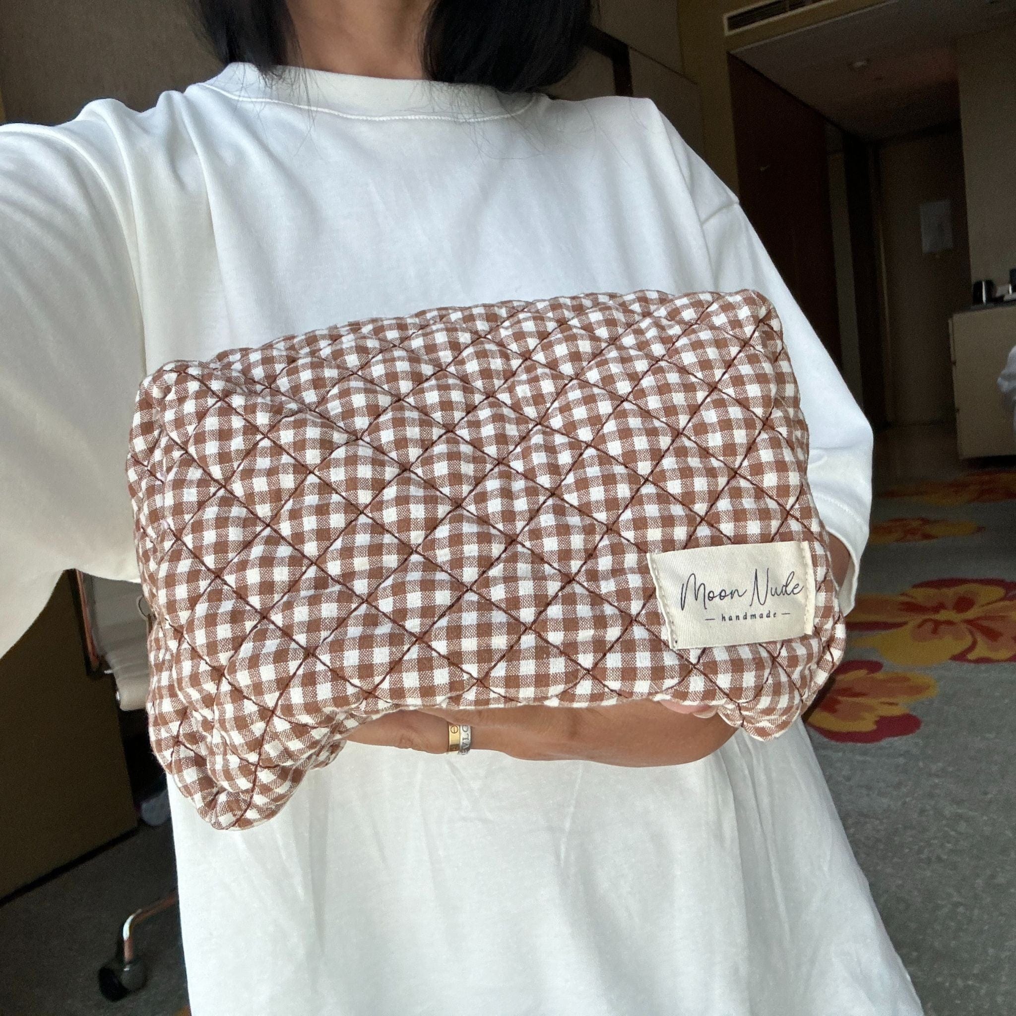 Moon Nude Coffee Large Makeup Bag