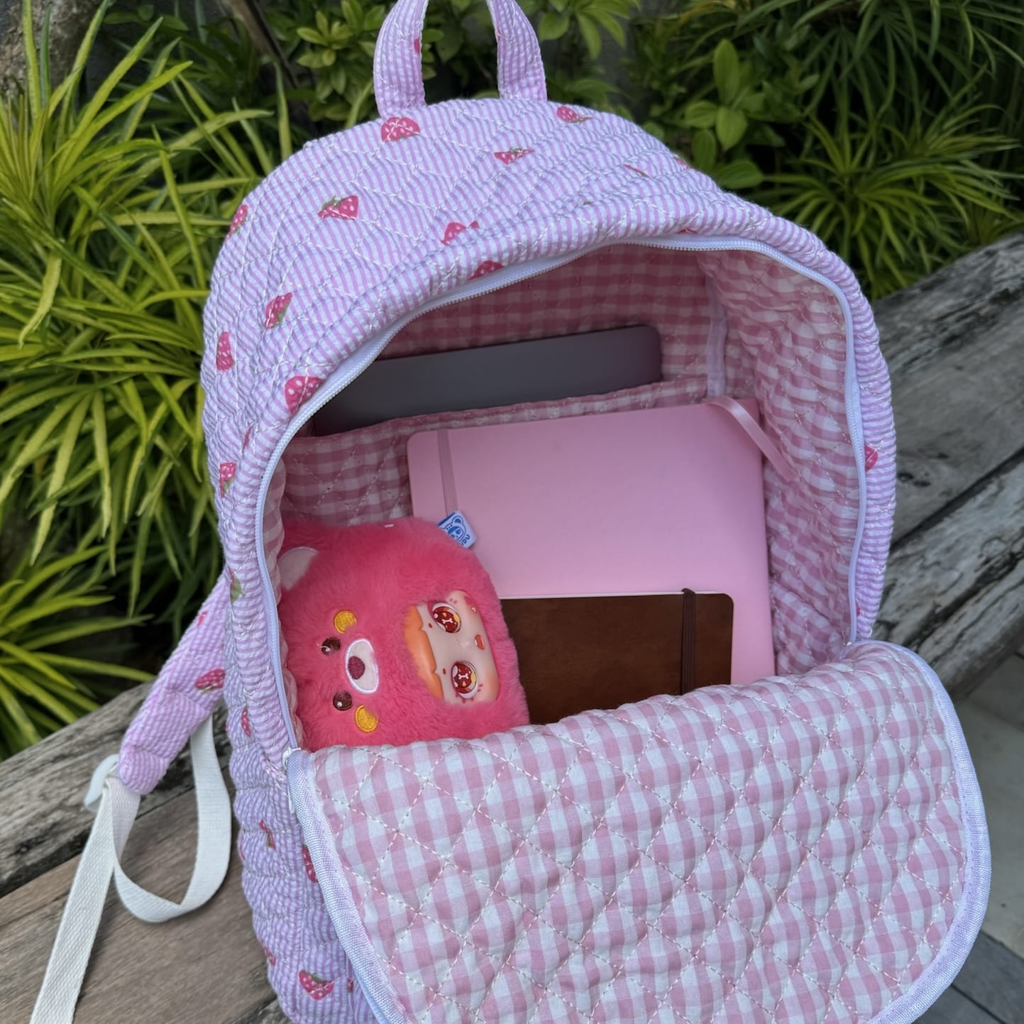 Moon Nude Strawberry Large Backpack